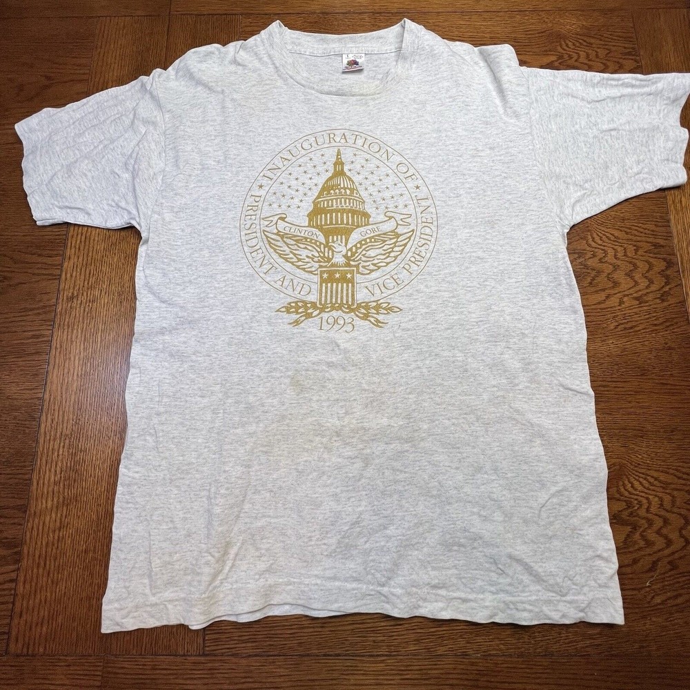 VTG Bill Clinton Presidential Inauguration 1993 T Shirt Large Single Stitch